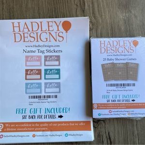 Bundle 25 BABY SHOWER GAMES | 6 NAME TAG STICKERS INCLUDED